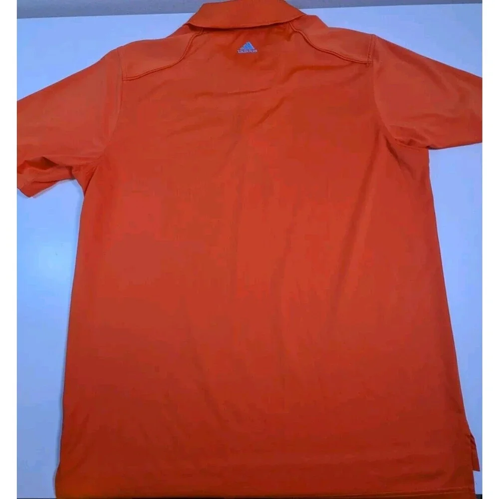 Adidas Golf Polo Shirt Mens L Large Orange Graph Equalizer Climalite Athletic